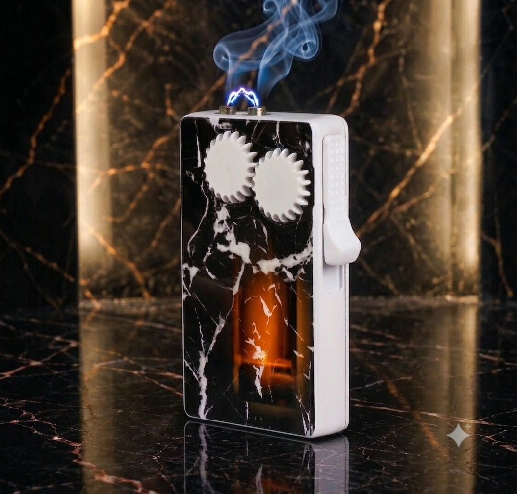 Sleek gadget on marble surface