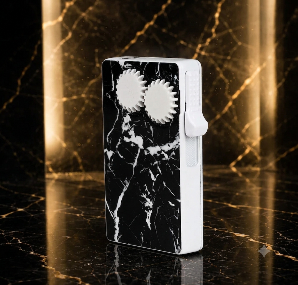 Sleek gadget on marble surface