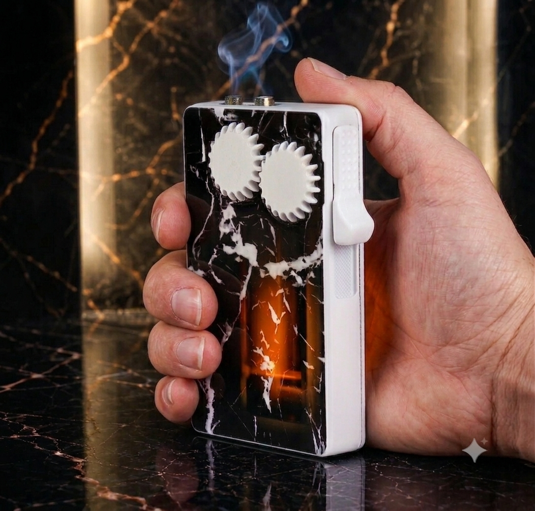 Sleek gadget on marble surface