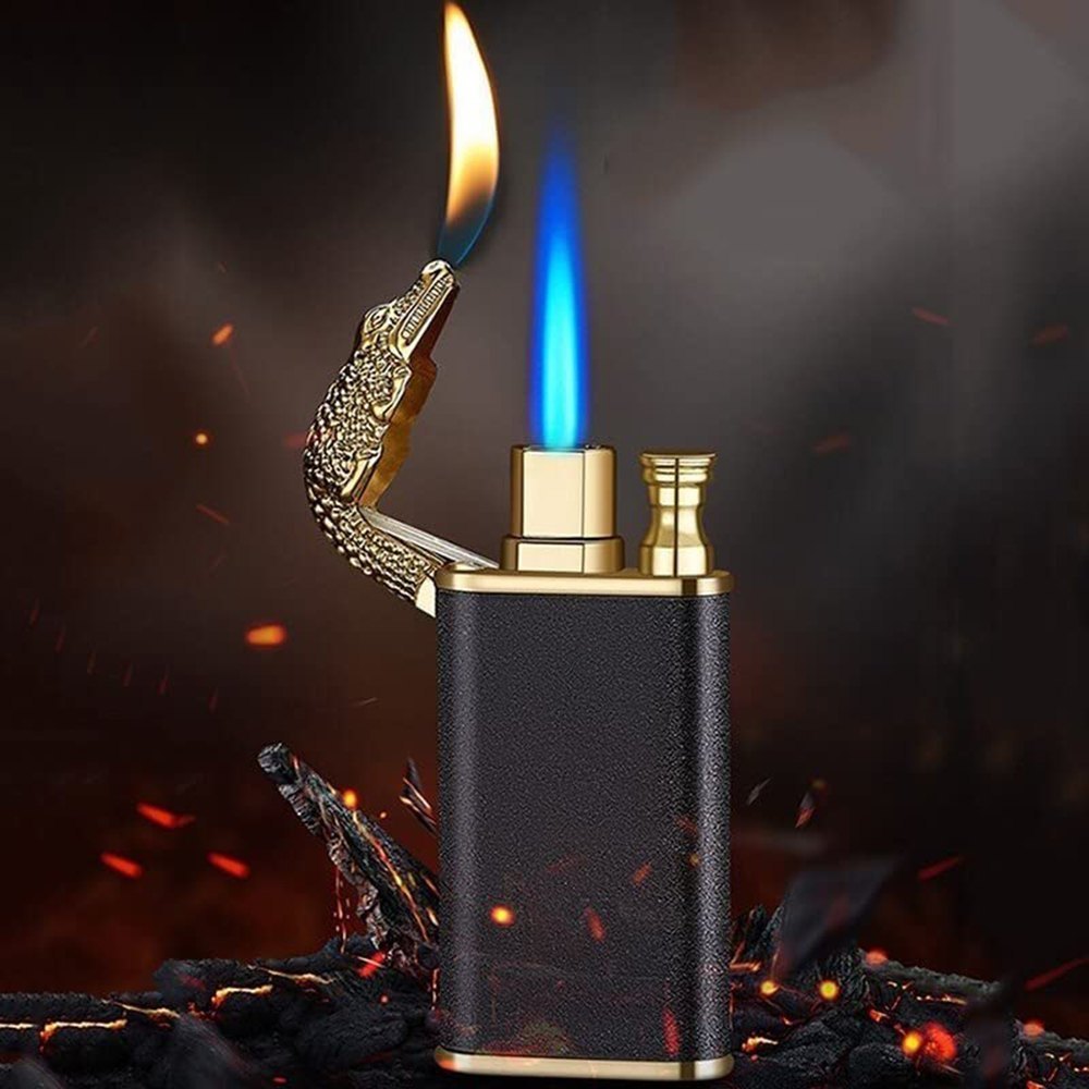 Premium Dragon Head Jet Flame Lighter – Black & Gold Luxury Design