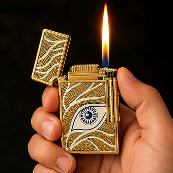 Golden Mystic Eye Windproof Metal Lighter