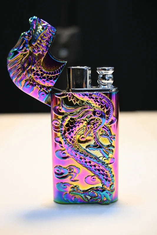 Premium Dragon Design Rainbow Metal Lighter