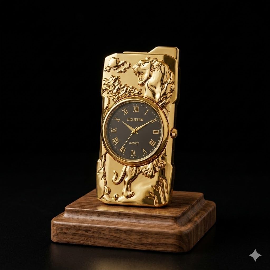 Premium Tiger Design Watch Refillable Metal Lighter